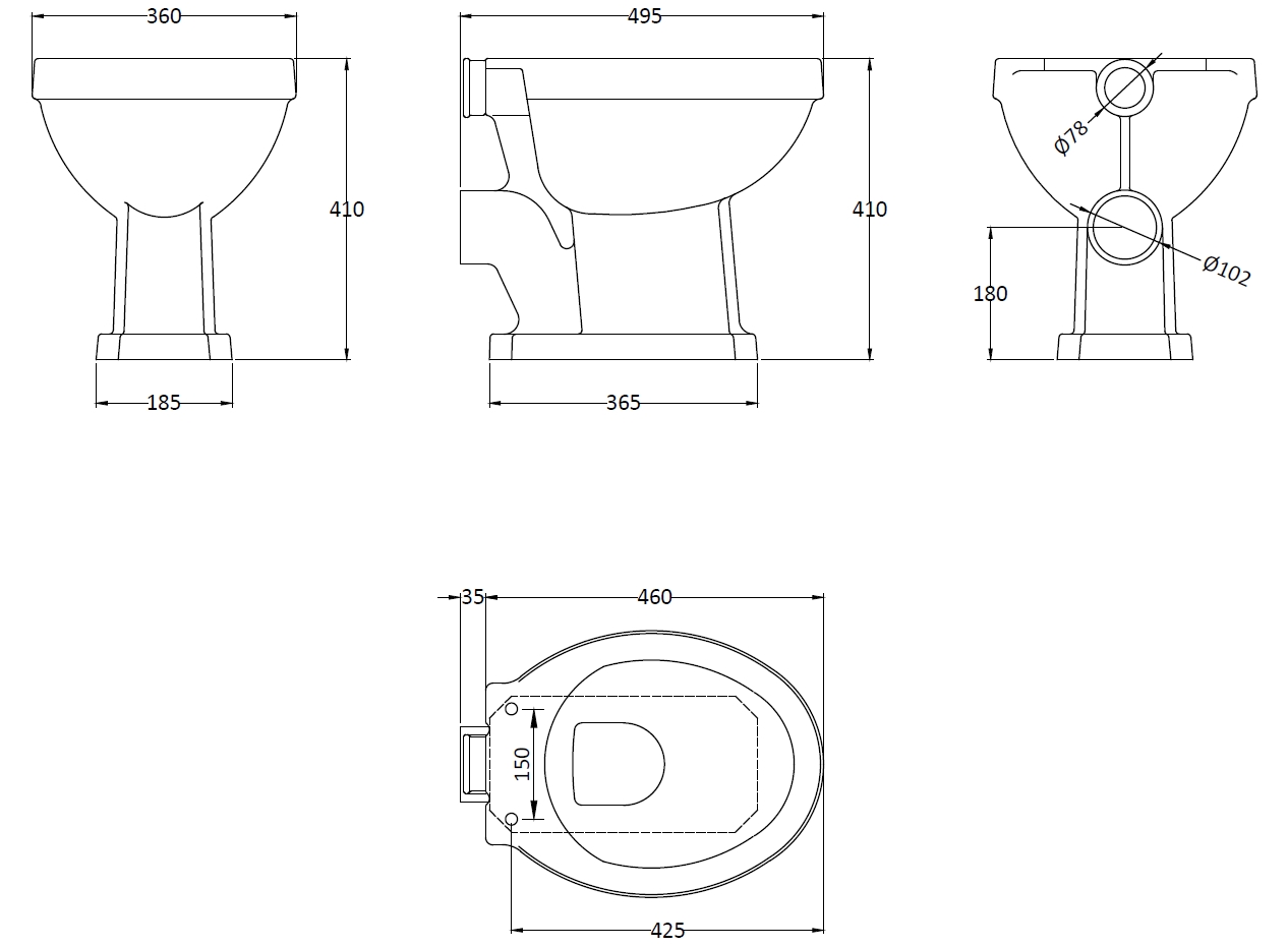 Hudson Reed | Traditional | Sanitaryware | Richmond | Low Level Pan ...